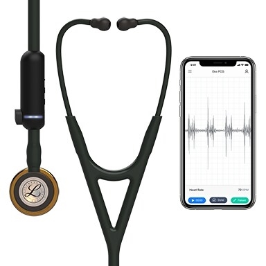 3M Littmann CORE Digital Stethoscope All Black with High Polish Copper Chestpiece