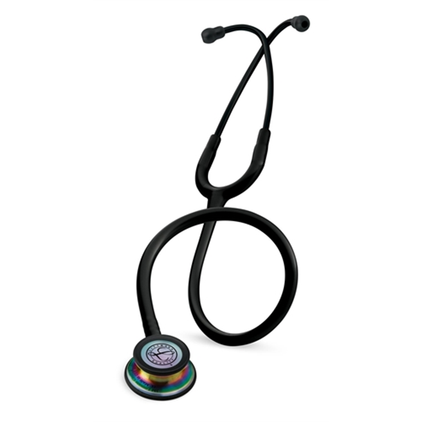 3M Littmann Classic III Stethoscope Black Tube, Rainbow Chestpiece, Smoke Headset & Stem