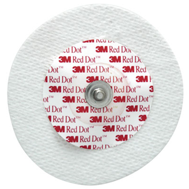 3M Red Dot Monitoring Electrode with Soft Cloth Backing 60mm Diameter. Pack of 50