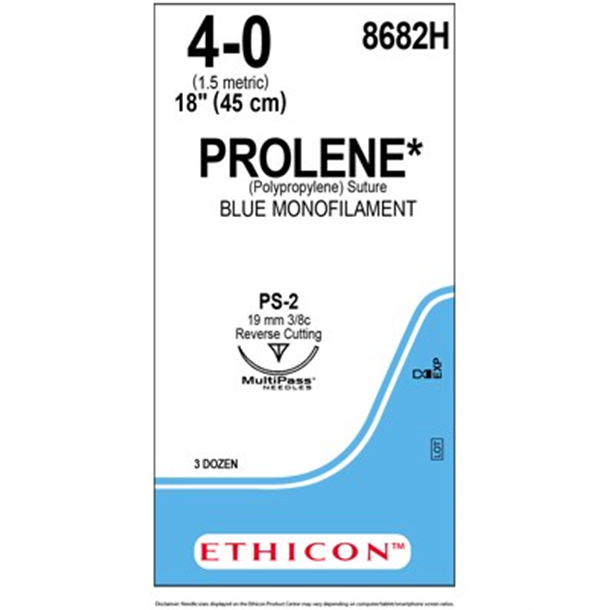 4/0 Prolene Suture 19mm RC Needle