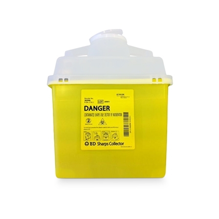 7.6L BD Sharps Collector Yellow with Vented Cap