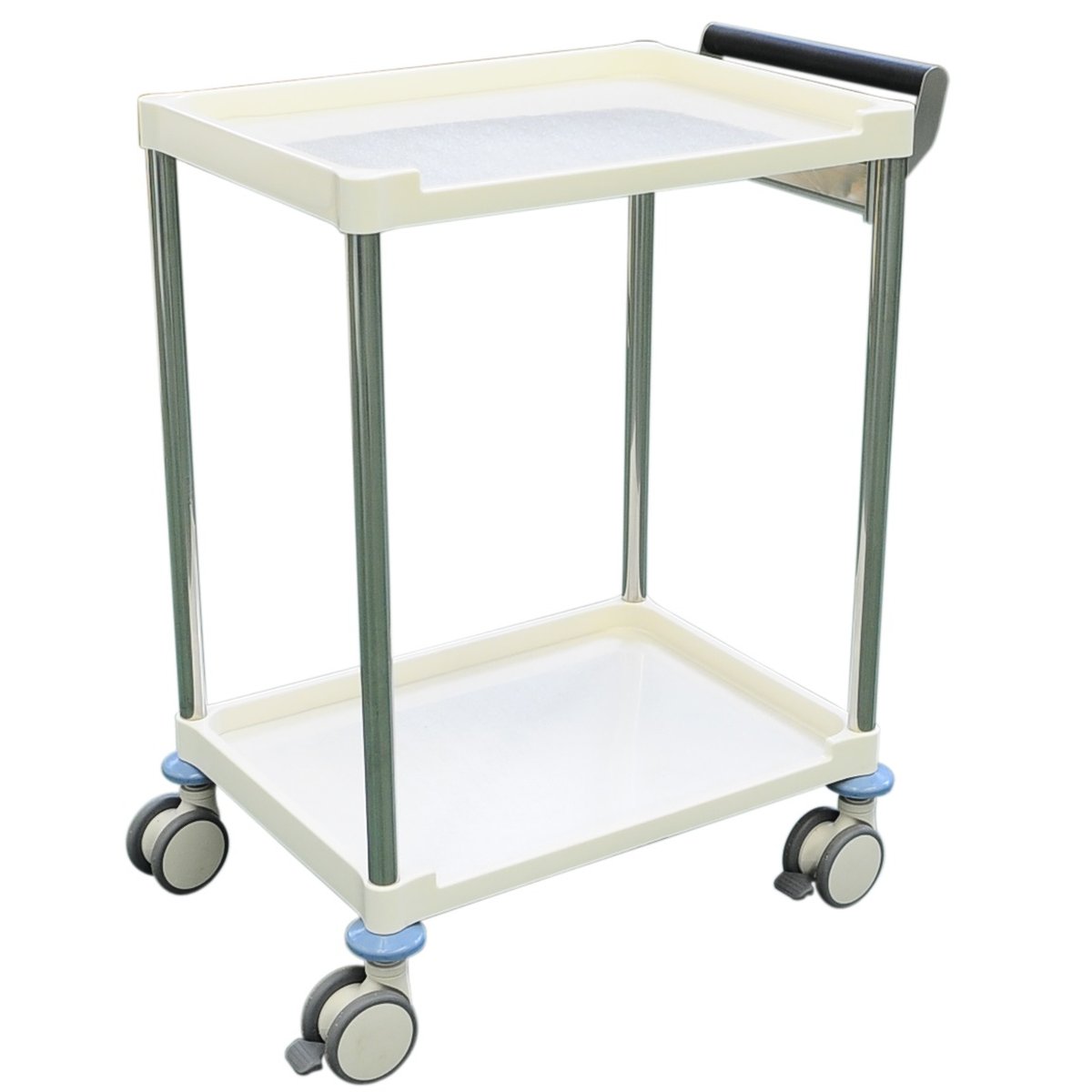 ABS Instrument Trolley with Push Handle & 2 Shelves,65 x 48 x 90cm