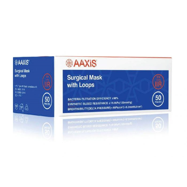 Aaxis Surgical Mask with Ties Level 2 Box of 50