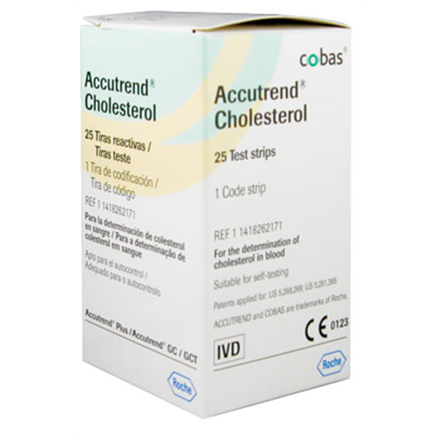 Accutrend GC Cholesterol Strips. Box of 25