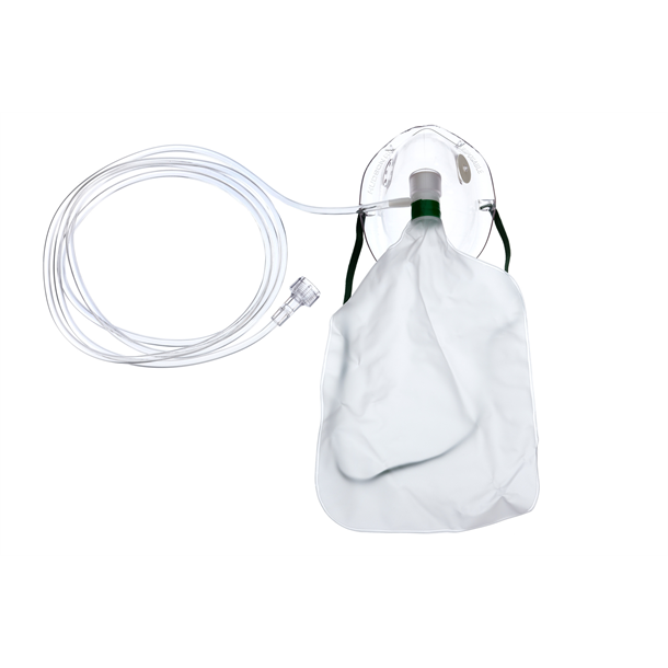 Adult Non-Rebreathing Oxygen Mask with 750ml Bag, Safety Vent and 7' Tubing