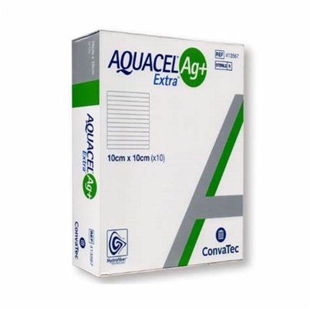 Aquacel Ag+ Extra Dressing 10cm x 10cm, Box of 10