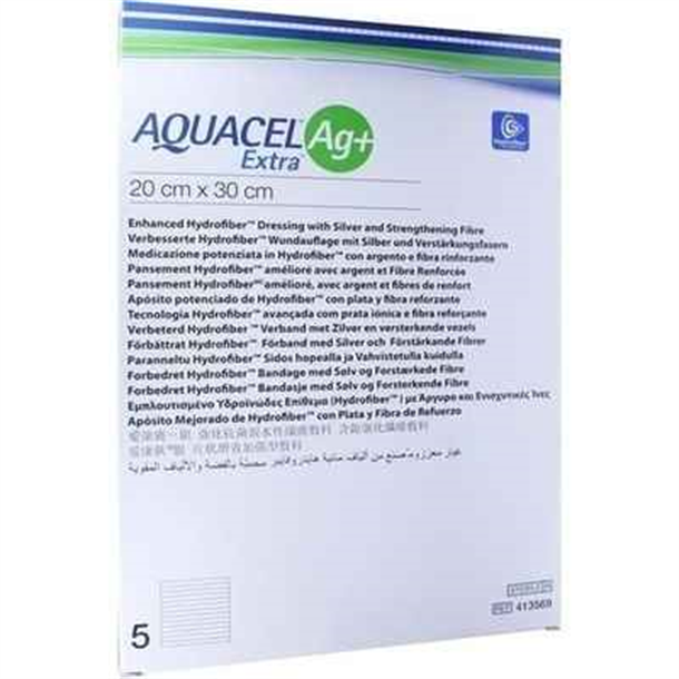 Aquacel Ag+ Extra Dressing 20cm x 30cm, Box of 10