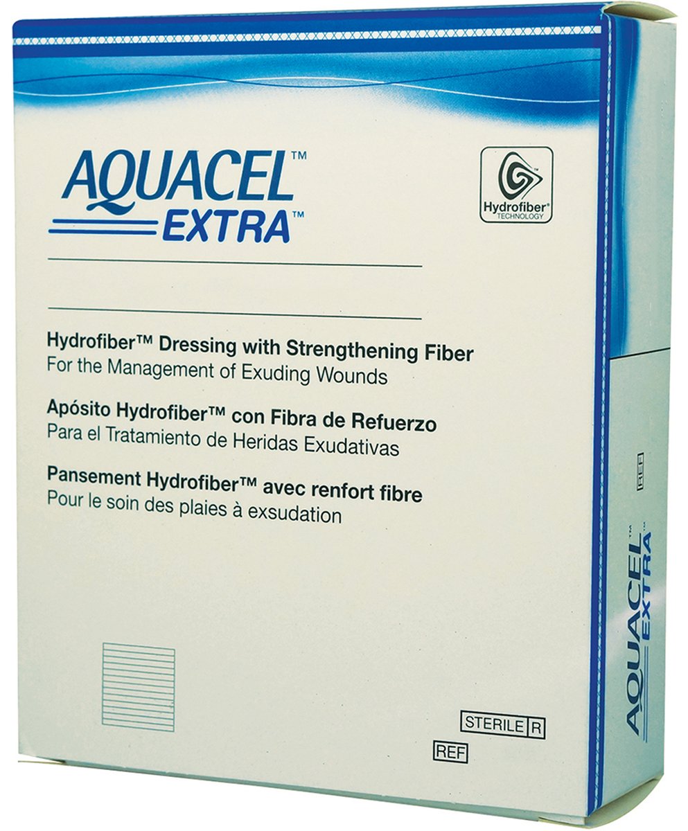 Aquacel Extra Hydrofibre Dressings 10cm x 10cm. Box of 10