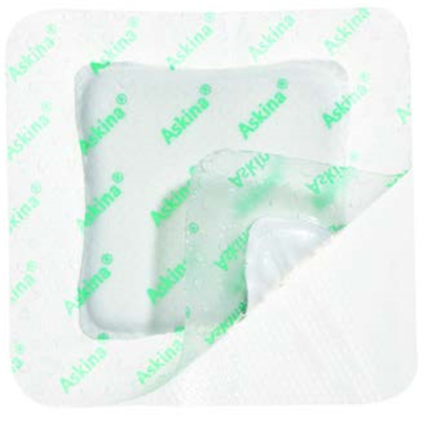 Askina DresSil Border Foam Wound Dressing with Silicone Adhesive 10cm x 10cm. Box of 10