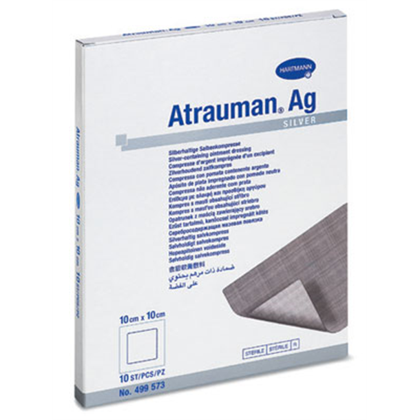 Atrauman Ag Sterile Dressing 10cm x 10cm. Box of 10 