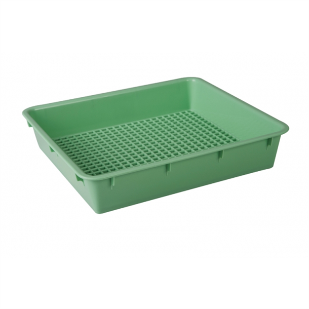 Autoplas Perforated Tray 180mm x 150mm x 30mm Green. Pack of 10