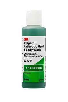 Avagard Antiseptic Hand and Body Wash - Chlorhexidine Gluconate 2% 125ml - Flip Top Bottle