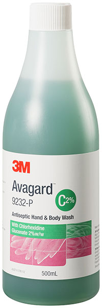 Avagard Antiseptic Hand and Body Wash - Chlorhexidine Gluconate 2% 500ml - Pump