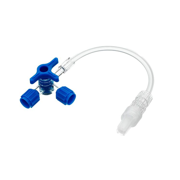 BD 3-Way Stopcock with 10cm Extension Tubing, Luer-Lock White, Single Sterile Unit