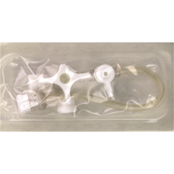 BD Connecta 3-Way Stopcock. Luer Lock with 10cm Extension Tubing. White. Box of 50
