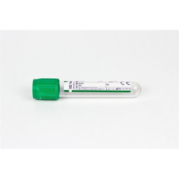 BD Vacutainer Lithium Heparin Tube 4ml 68IU (Green) Pack of 100