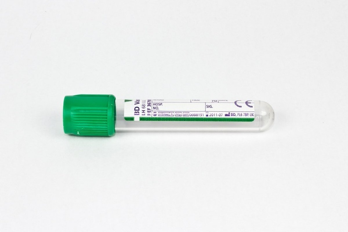 BD Vacutainer Lithium Heparin Tube 4ml 68IU (Green) Pack of 100