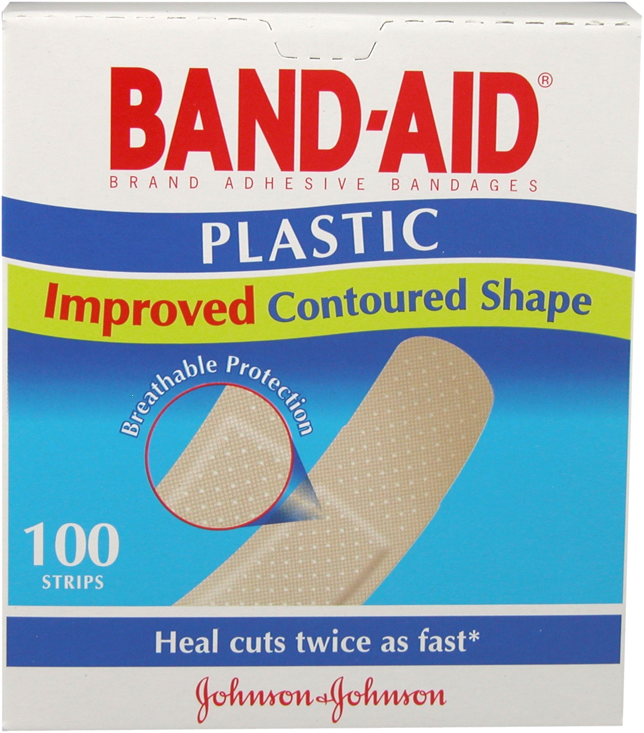 Bandaid Plastic Strips Box of 100 Skintone 