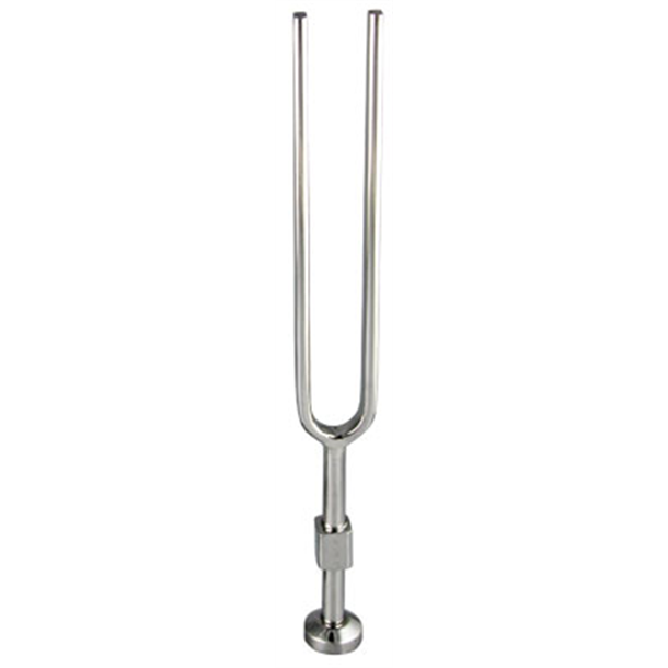 Basic C128 Tuning Fork with Foot - Stainless Steel