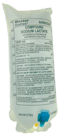 Baxter Hartmanns Solution 1000mL IV Bag (Compound Sodium Lactate)