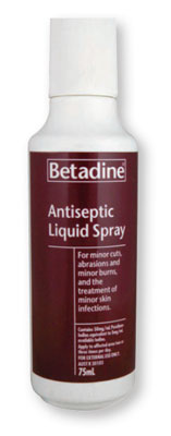 Betadine Antiseptic Spray 75ml Pump Pack Povidone Iodine 5%