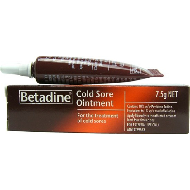 Betadine Cold Sore Ointment 7.5g (Povidone Iodine 10%)