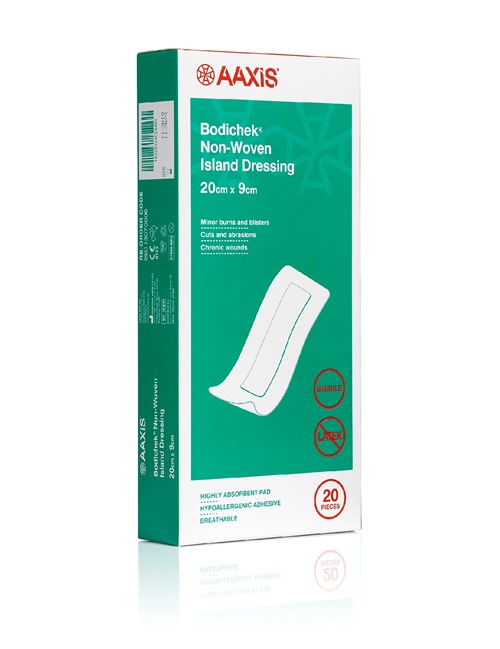 Bodichek Non-woven Island Dressing 20 x 9cm Sterile. Box of 20