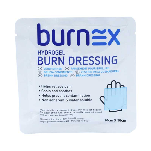 Burnex Burn Hydrogel Dressings 10cm x 10cm Individual Sterile Dressing