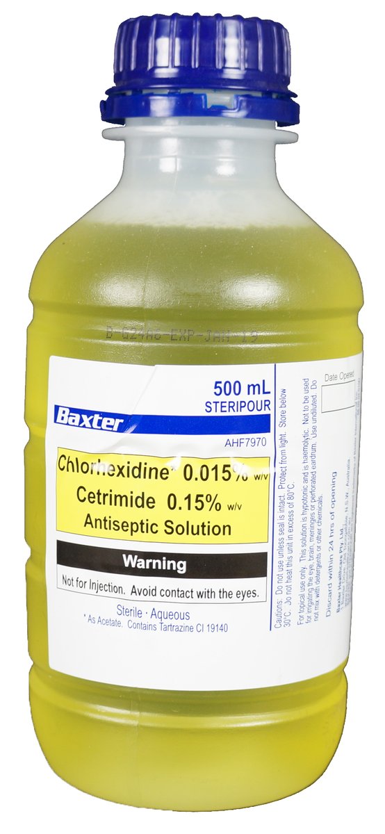 Chlorhexidine 0.015% & 0.15% Cetrimide Antiseptic Solution 500ml Bottle