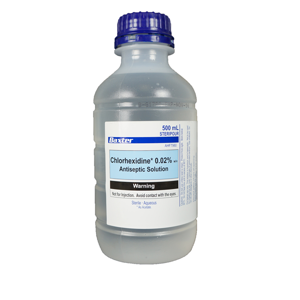 Chlorhexidine 0.02%  500ml bottle