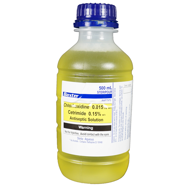 Chlorhexidine .015% & .15% Cetrimide 500ml Bottle