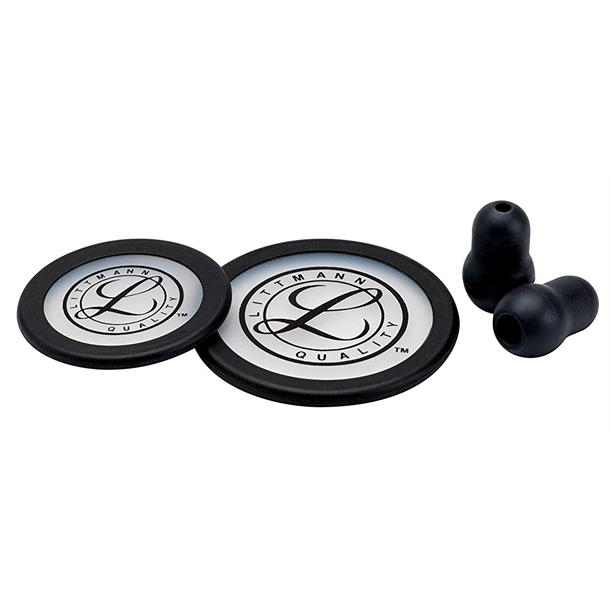Classic III Black Tube Spare Parts Kit- Rim, Diaphragm & Small Soft-Sealing Ear Tips 