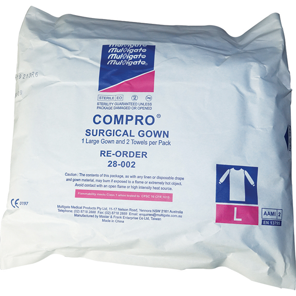 Compro Gown Sterile Large. Pack of 20