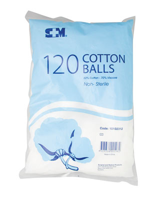 Cotton Wool Balls. Bag of 120