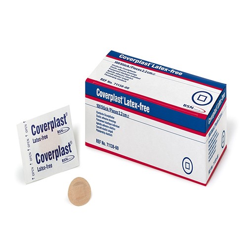 Coverplast Adhesive Spots 2.2cm Dia Box of 100 (Latex Free)