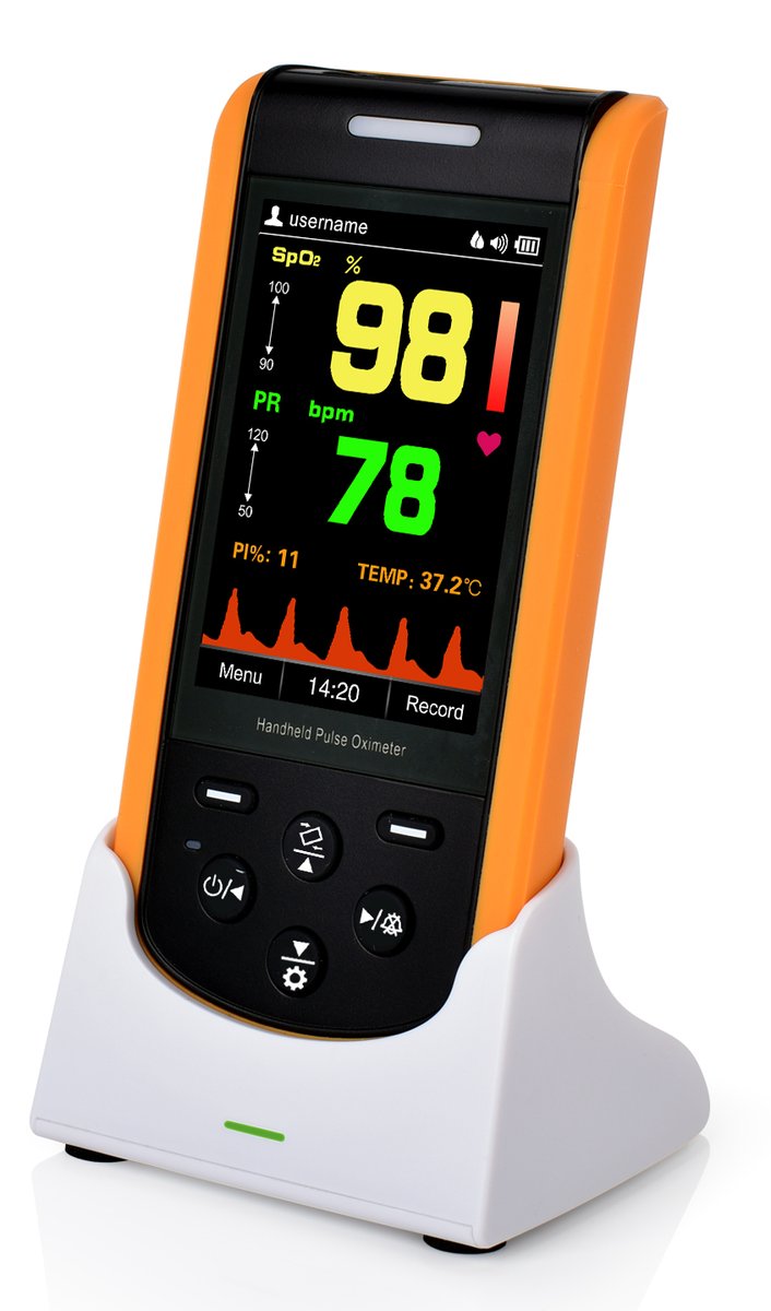 Creative Medical SP-20 Handheld SpO2 Unit Including Adult & Paediatric Sensors & Charging Stand