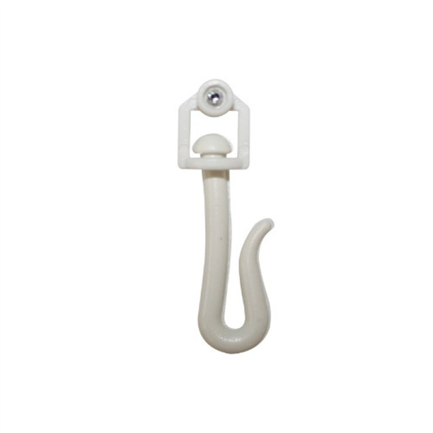 Curtain Track Accessory- Curtain Track Swivel Roller Hook, White