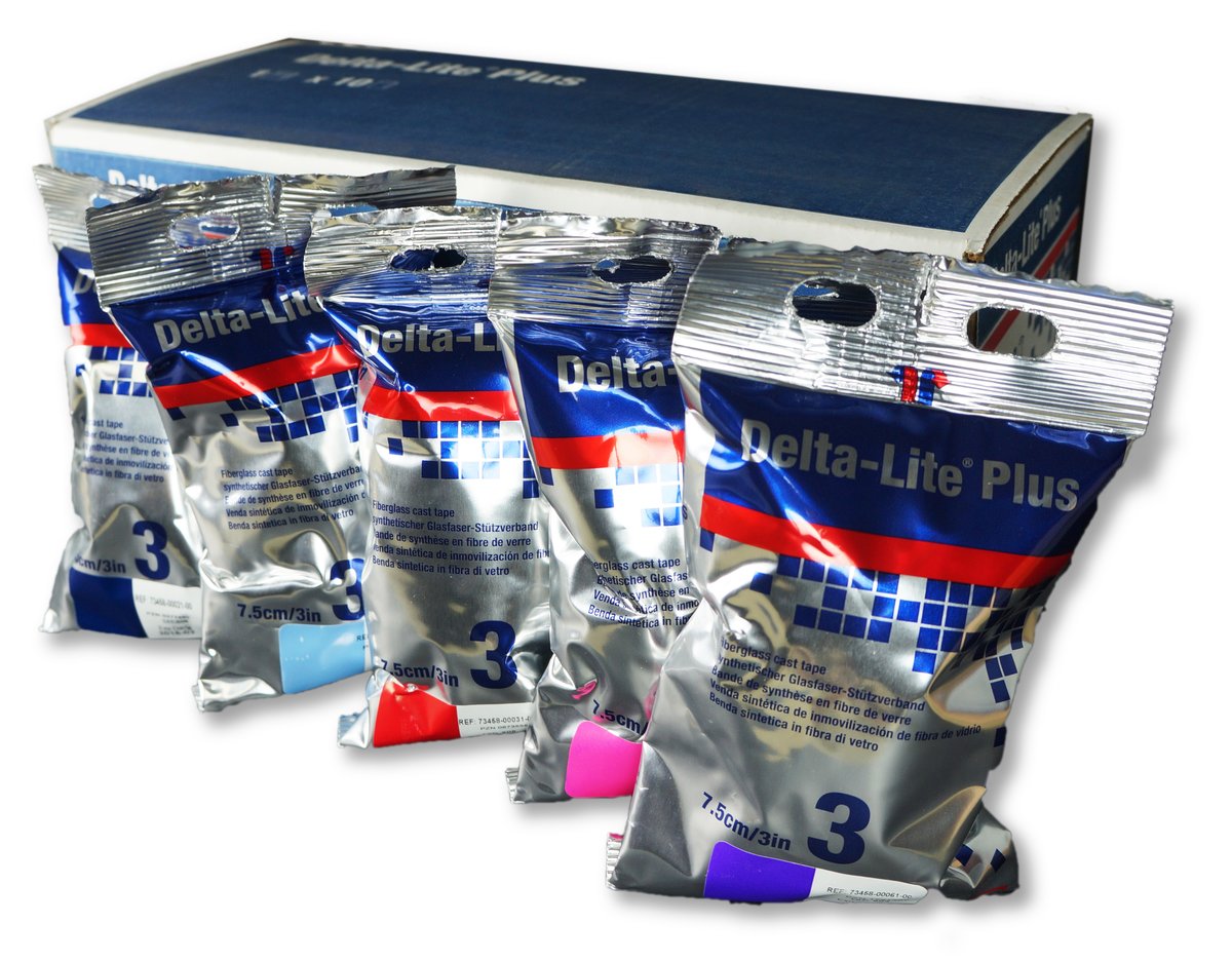 Delta-Lite Plus Fibreglass Casting Bandage - Mixed Pack 7.5cm x 3.6m. Box of 10
