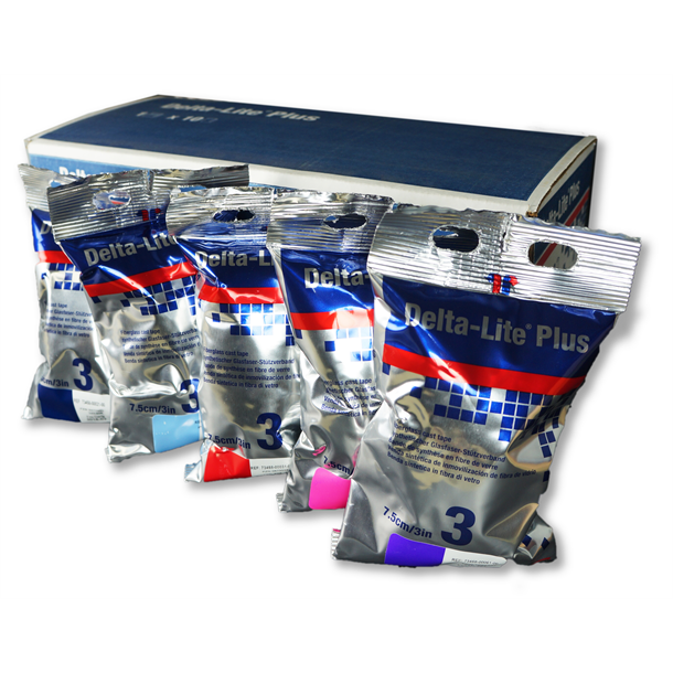 Delta Lite Plus Fibreglass Casting Tape - Mixed Pack 7.5cm x 3.6m. Box of 10