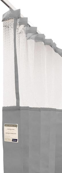 Disposable Antimicrobial Medical Curtain 4.5m x 2.3m(D) with Mesh, Grey