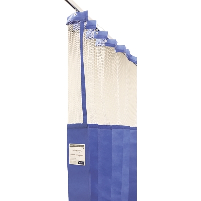 Disposable Antimicrobial Medical Curtain 4.5m x 2.3m(D) with Mesh, Summer Blue