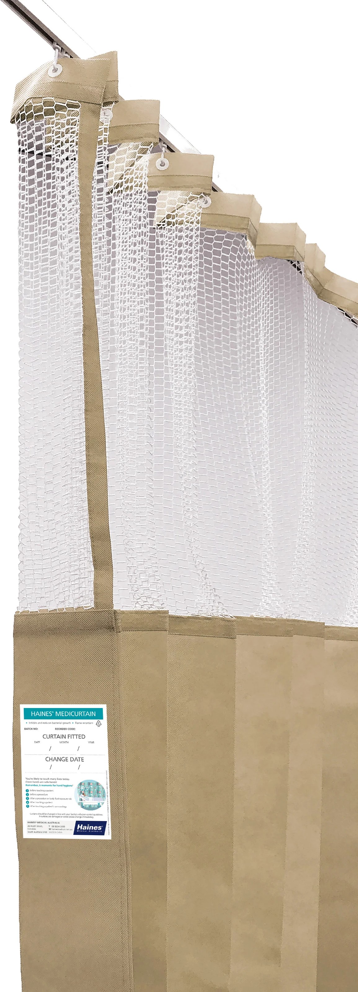 Disposable Curtain 4.5m x 2.3m(D) with Mesh, Latte