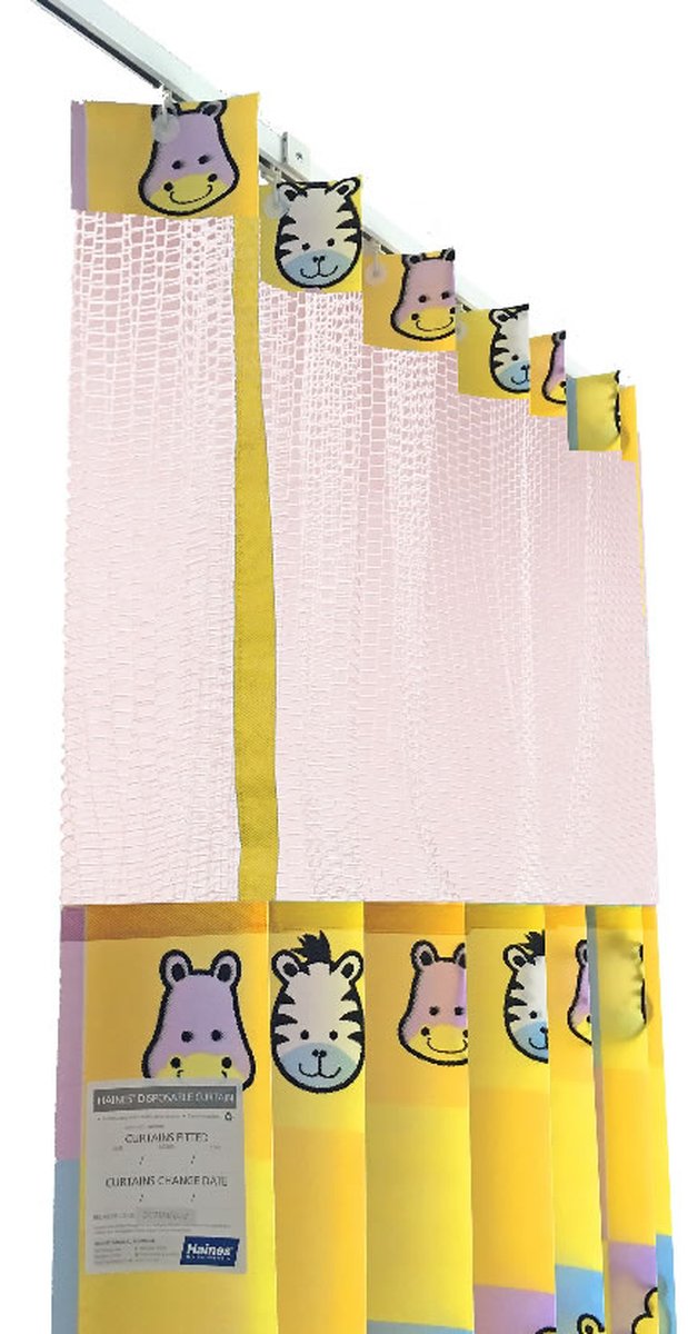 Disposable Curtain 4.5m x 2.3m(D) with Mesh, Paediatric Print