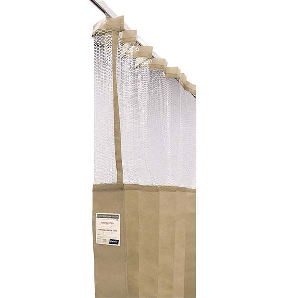Disposable Curtain 7.5m x 2.3m(D) with Mesh, Latte