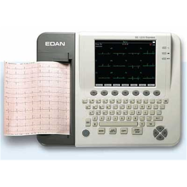 Edan SE-1200 Express ECG Unit with large hi-res colour touch screen, 12 channel, dual power supply, fully interpretive
