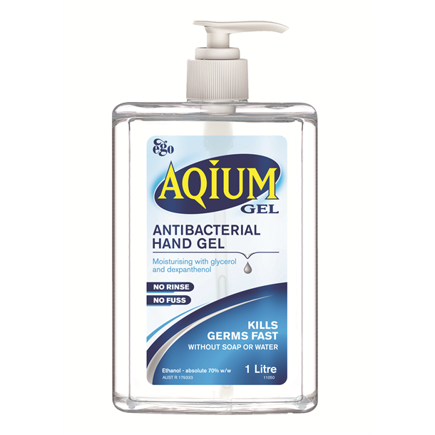 Ego Aqium Hand Gel Anti-Bacterial Pump Pack 1L