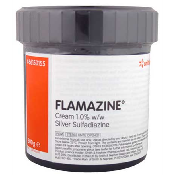 Flamazine 1.0% w/w Silver Sulfadiazine Cream 500g Tub