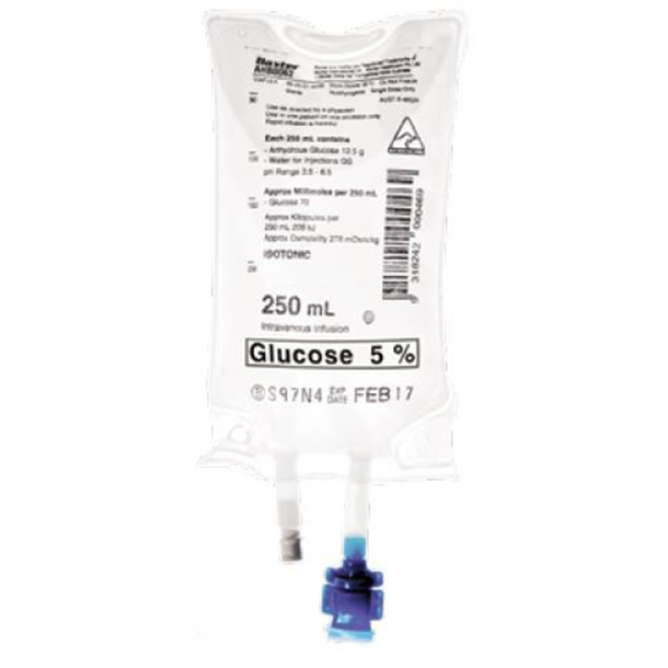 Glucose 5% 250ml IV Bags Carton of 24