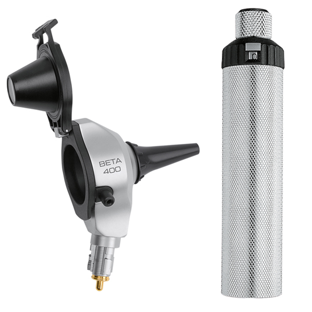 HEINE BETA 400 F.O. Halogen Otoscope with 2.5v BETA Handle, Reusable & Disposable Speculums