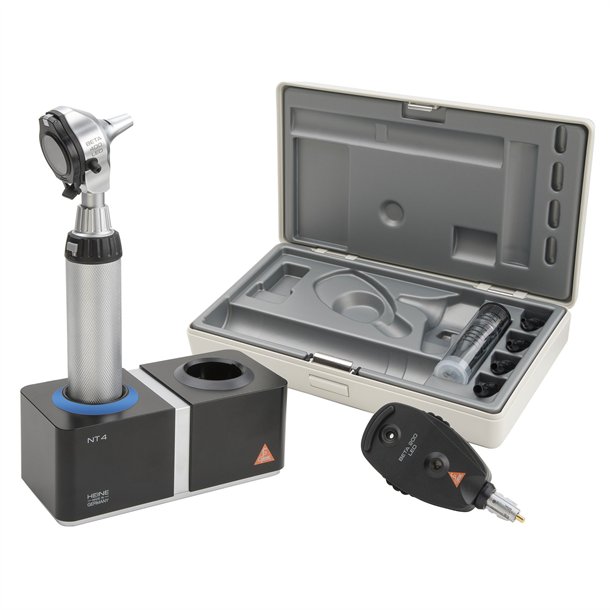 HEINE BETA LED Diagnostic Set with 3.5v BETA400 Otoscope & BETA200 Ophthalmoscope, BETA4 NT Li-Ion Rechargeable Handle & NT4 Table Charger 